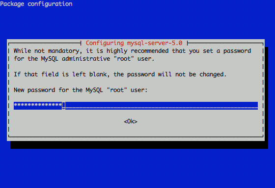 Setting the MySQL root password in Debian Squeeze.